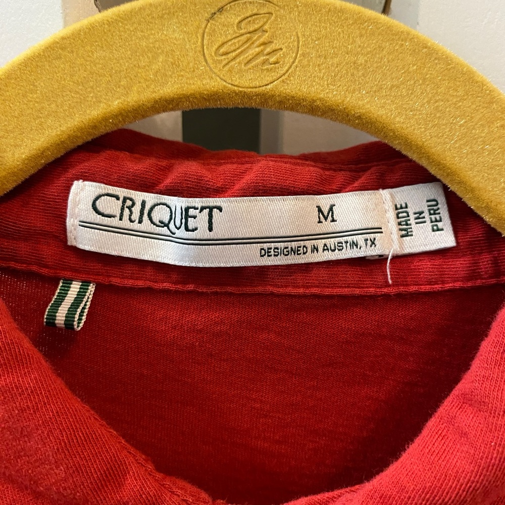 Criquet brand classic players shirt.  Size M.  Red.